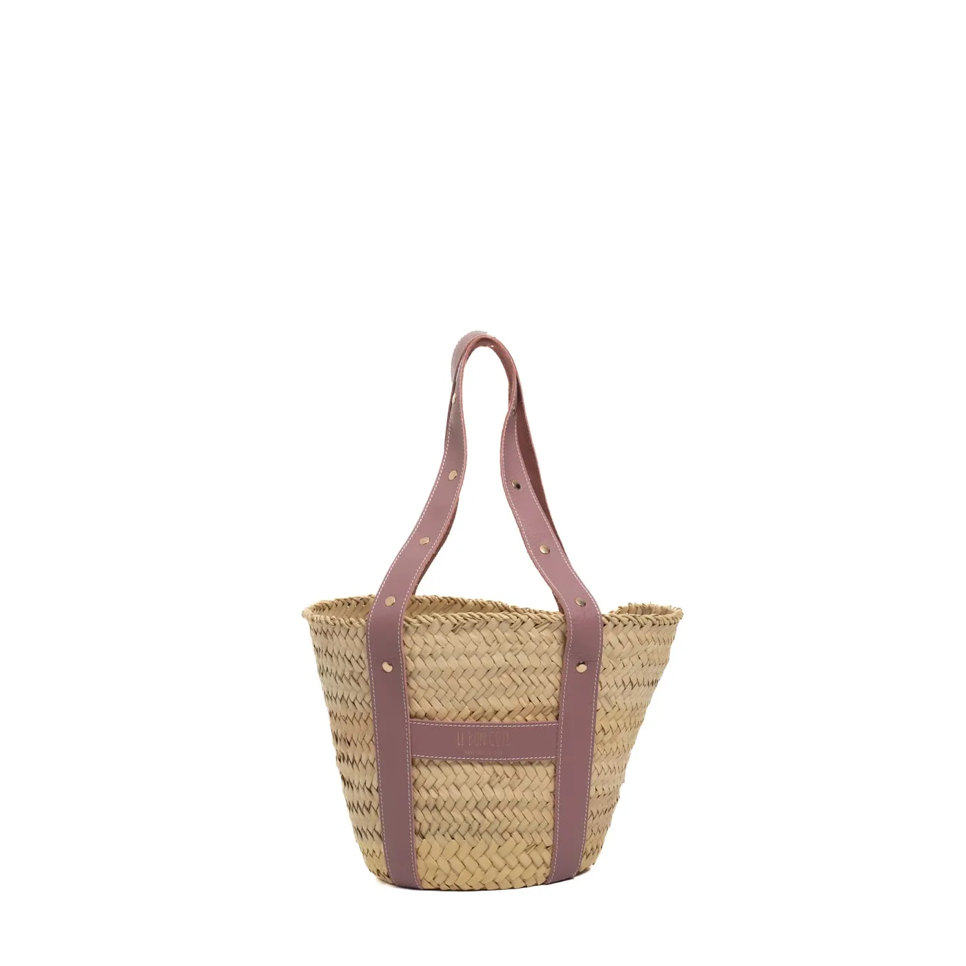Cesta asa doble tachas en lavanda