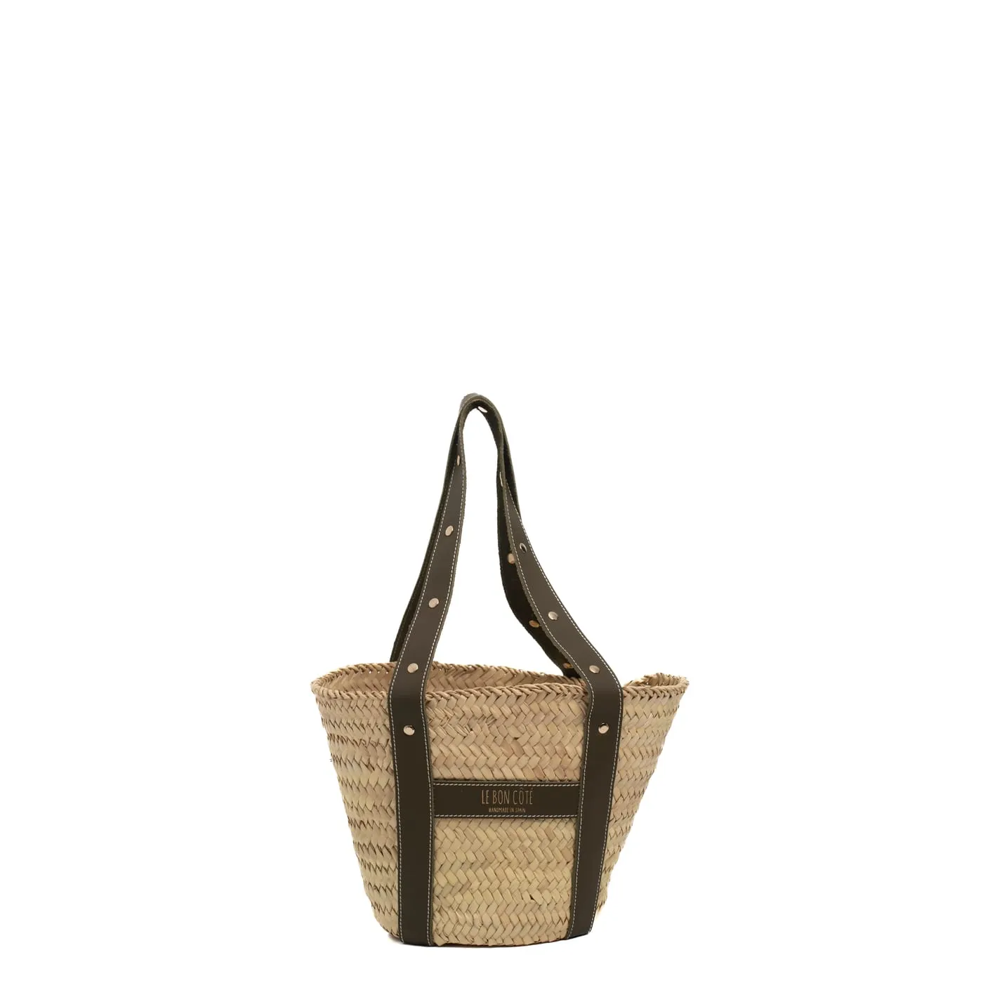 Cesta asa doble tachas en verde caza